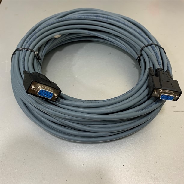 Cáp Điều Khiển RS-232C 6232-9F9F-50E Straight Through Cable DB9 Female to DB9 Female Cable PVC Grey Length 15M For AGV Key Cart Toyota Material Handling