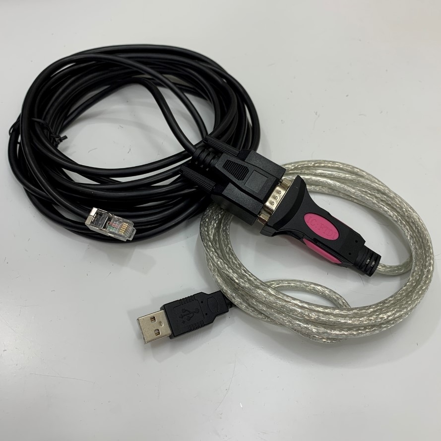 Combo Cáp Dài 6.8M 22ft Cable 943 301-001 Hirschmann Managed Switch V.24 Management Configuration Cable FTDI USB to RJ11 6P6C Communication