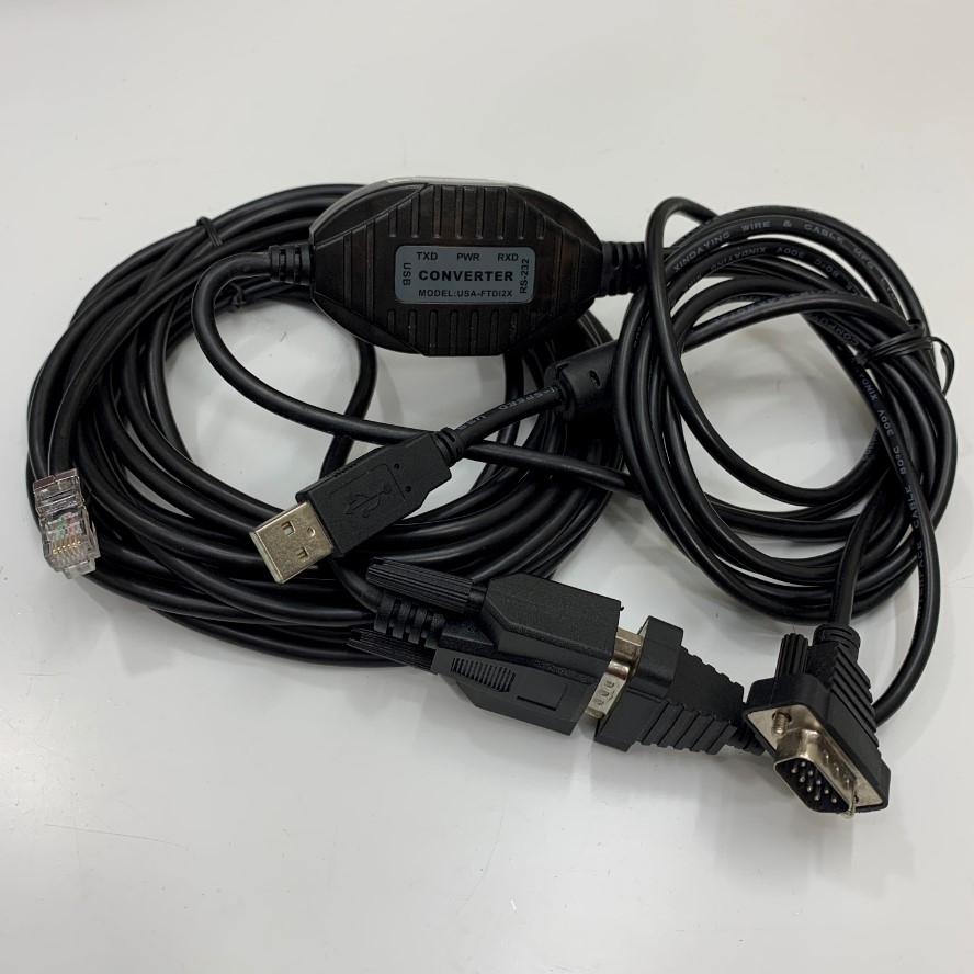 Combo Cáp Dài 11.5M 38ft Cable 943 301-001 Hirschmann Managed Switch V.24 Management Configuration Cable FTDI USB to RJ11 6P6C Communication