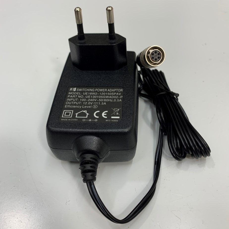 Adapter 12V 1.5A 18W UE18W2 Connector Size Hirose HR10A-7P-6S73 6 Pin Female For Camera Flir Blackfly GigE BFLY-PGE-12A2M-CS