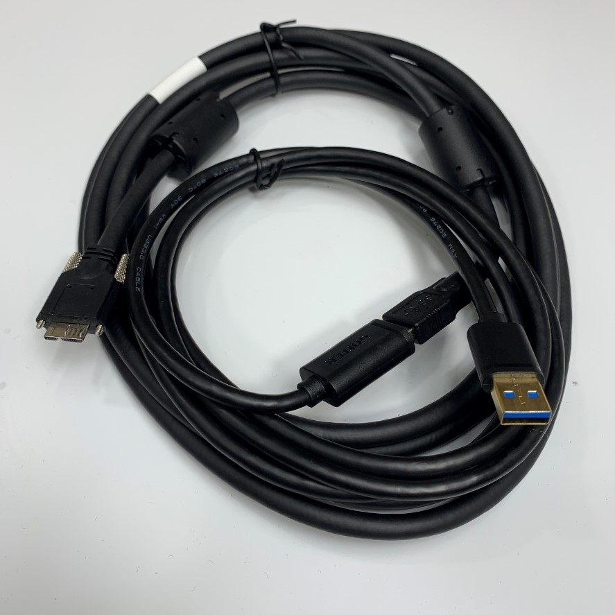 Cáp 4.5M 15ft Cable USB 3.0 Type A to Micro B Male With Screw Locking Data Transmission For Industrial Basler, Hikrobot, Microscope Digital Camera USB3.0 Transfer Rates 5Gbps