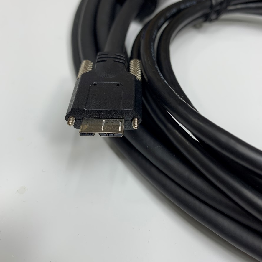 Cáp 4.5M 15ft Cable USB 3.0 Type A to Micro B Male With Screw Locking Data Transmission For Industrial Basler, Hikrobot, Microscope Digital Camera USB3.0 Transfer Rates 5Gbps