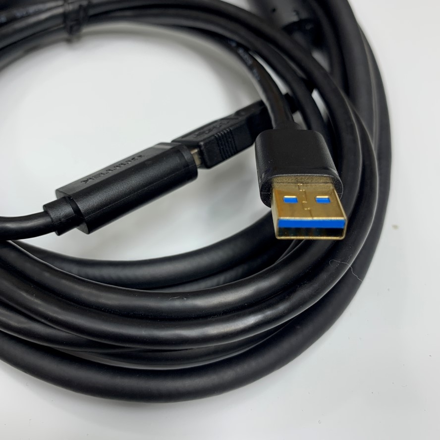 Cáp 4.5M 15ft Cable USB 3.0 Type A to Micro B Male With Screw Locking Data Transmission For Industrial Basler, Hikrobot, Microscope Digital Camera USB3.0 Transfer Rates 5Gbps
