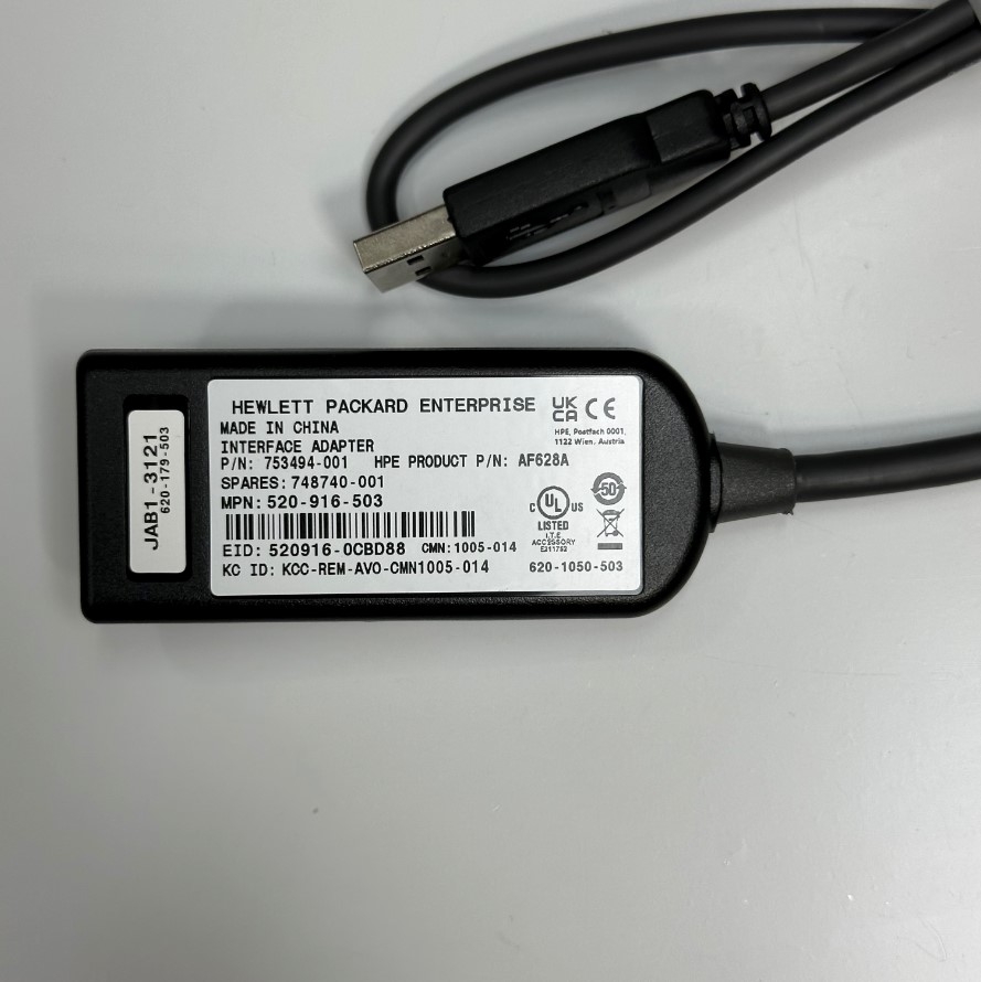 Cáp 753494-001 Hewlett Packard Enterprise USB HPE KVM Console Interface Adapter AF628A