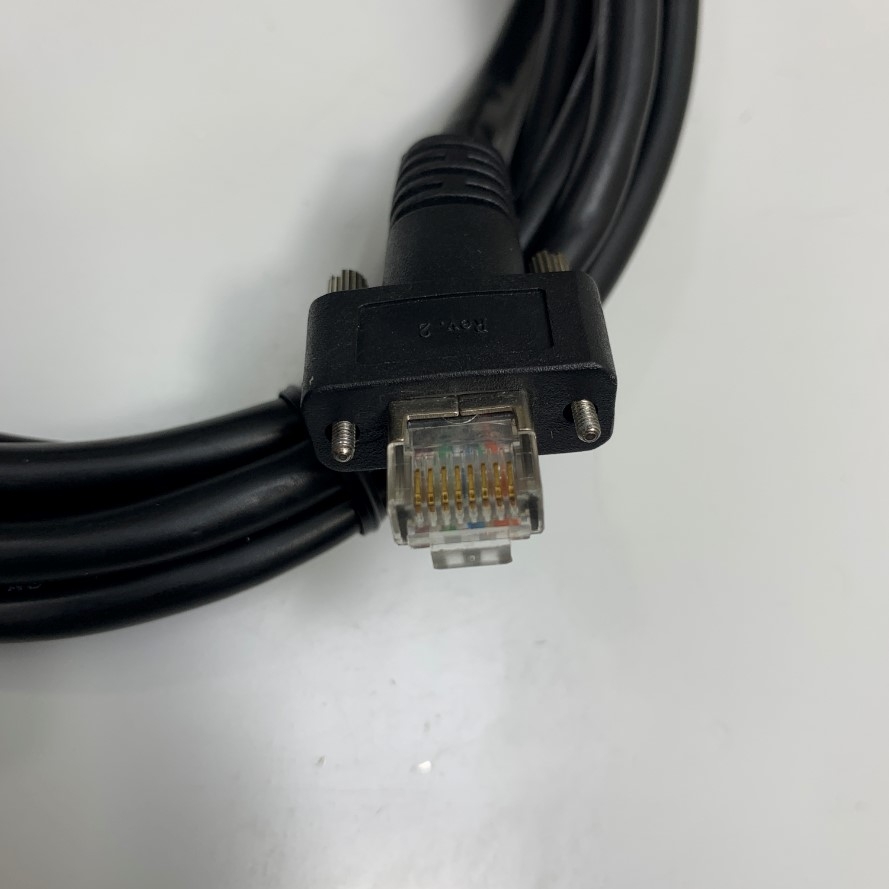 Cáp Data Transmission GigE Gigabit CAT6 S/FTP Screw Locking Fixed Horizontal RJ45 Plug Ethernet DrC Cable Dài 3M 10ft For CCD Industrial Basler, ImagingSource Camera