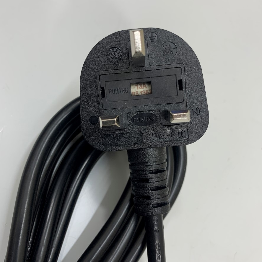 Dây Nguồn Cisco CAB-ACU AC Power Cord BS1363A UK to C13 10FT Dài 3M 13A/10A 250V 18AWG 3x1.0mm² Cable OD 7.3mm in China