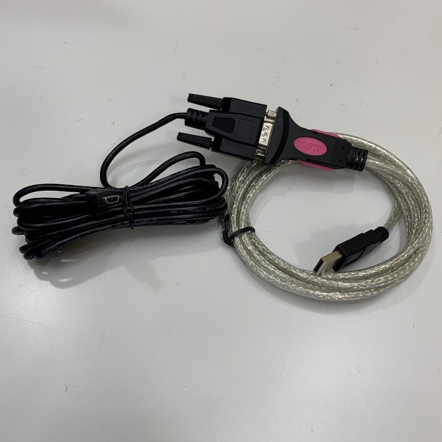 1.8M USB to RS232 Serial with FTDI Chipset + 3M Cáp 72-0480008-00LF USB Mini B 5 Pin Male to DB9 Female For Máy In Mã Vạch Đi Động TSC Alpha Label Printer Alpha-2R, Alpha-3R, Alpha-4L