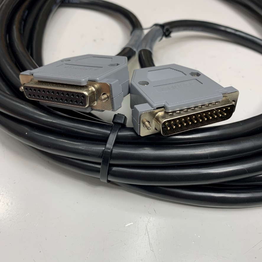 Cáp 7M 23ft DS-SS2-M  Shielded Cable DB25 Male to DB25 Female Black E52853 13P x 25AWG(0.2SQ) OD Ф 10mm For Power I/O Servo Drive and Laser 3 Axis CO2 Laser Marker Controller