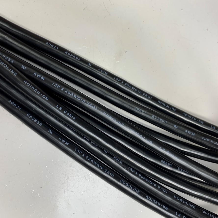 Cáp 7M 23ft DS-SS2-M  Shielded Cable DB25 Male to DB25 Female Black E52853 13P x 25AWG(0.2SQ) OD Ф 10mm For Power I/O Servo Drive and Laser 3 Axis CO2 Laser Marker Controller