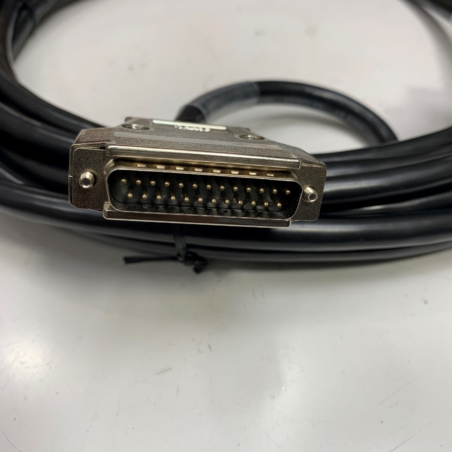 Cáp 7M 23ft Extension Cable DB25 Male to DB25 Female Metal Shielded PVC Black E52853 13P x 25AWG(0.2SQ) OD Ф 10mm For Power I/O Servo Drive and Laser 3 Axis CO2 Laser Marker Controller