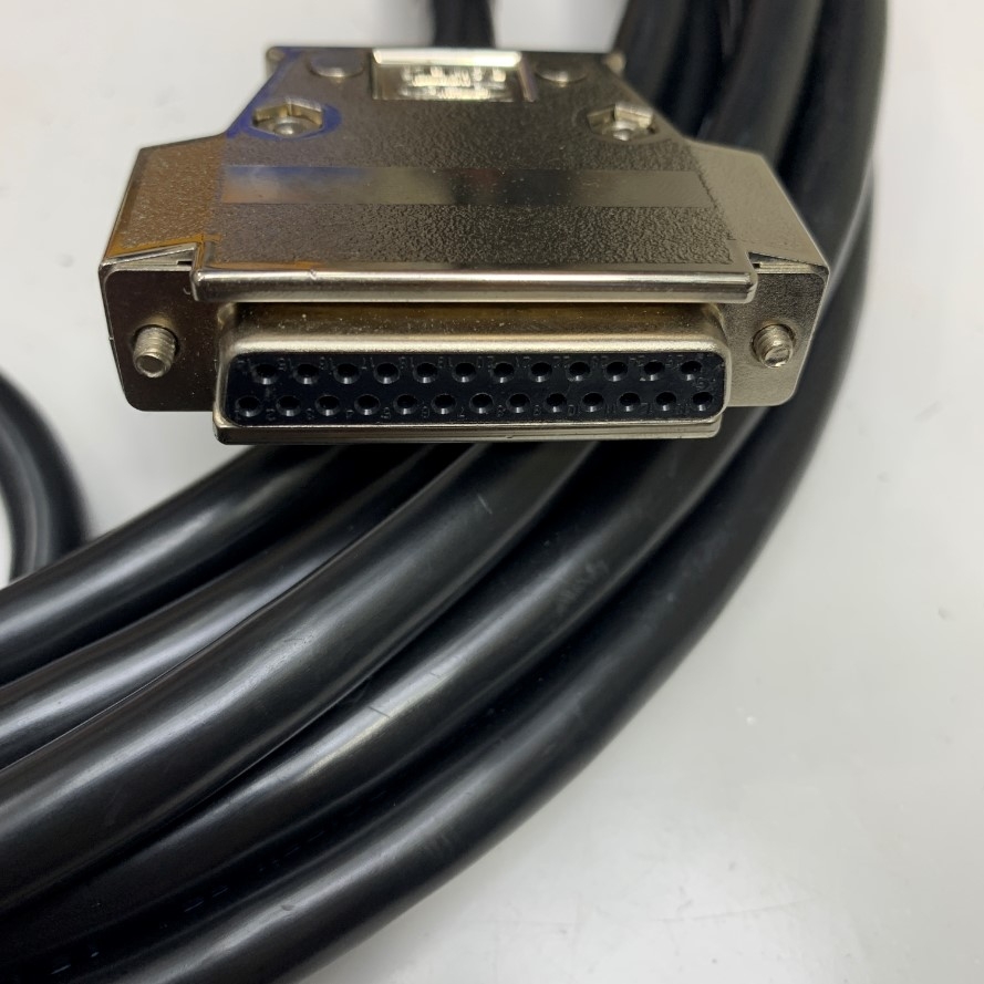 Cáp 7M 23ft Extension Cable DB25 Male to DB25 Female Metal Shielded PVC Black E52853 13P x 25AWG(0.2SQ) OD Ф 10mm For Power I/O Servo Drive and Laser 3 Axis CO2 Laser Marker Controller