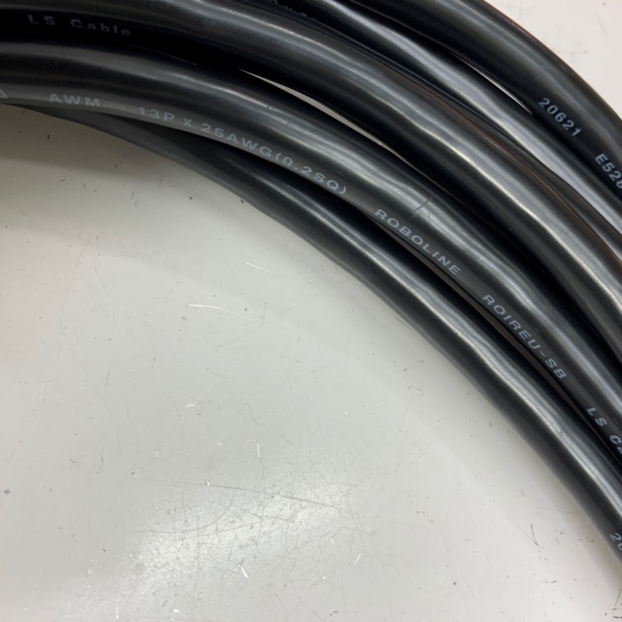 Cáp 7M 23ft Extension Cable DB25 Male to DB25 Female Metal Shielded PVC Black E52853 13P x 25AWG(0.2SQ) OD Ф 10mm For Power I/O Servo Drive and Laser 3 Axis CO2 Laser Marker Controller