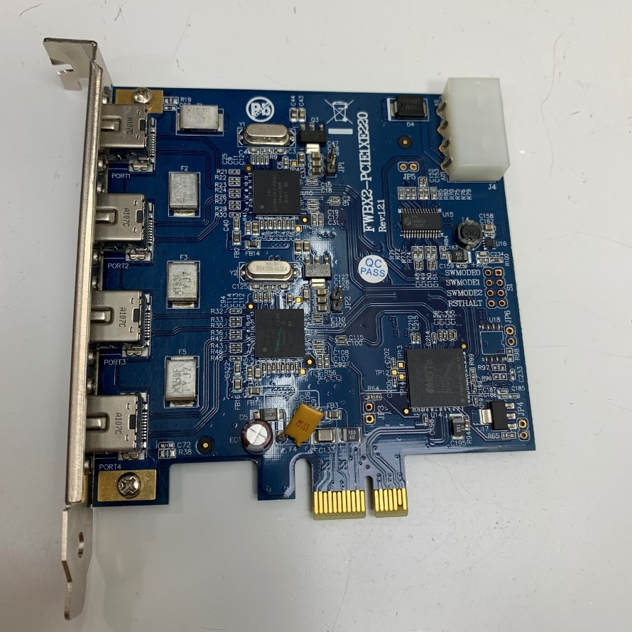 Card Công Nghiệp IOI Technology Corporation PCI Express FWBX2-PCIE1XE220 Rev 1.2.1 Dual Channel 4 Port IEEE1394-B FireWire 800 PCI Express X1 For Industrial PC Desktop Computer