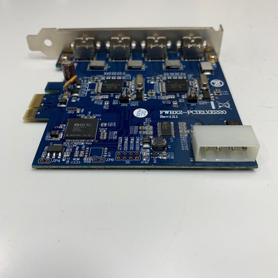 Card Công Nghiệp IOI Technology Corporation PCI Express FWBX2-PCIE1XE220 Rev 1.2.1 Dual Channel 4 Port IEEE1394-B FireWire 800 PCI Express X1 For Industrial PC Desktop Computer
