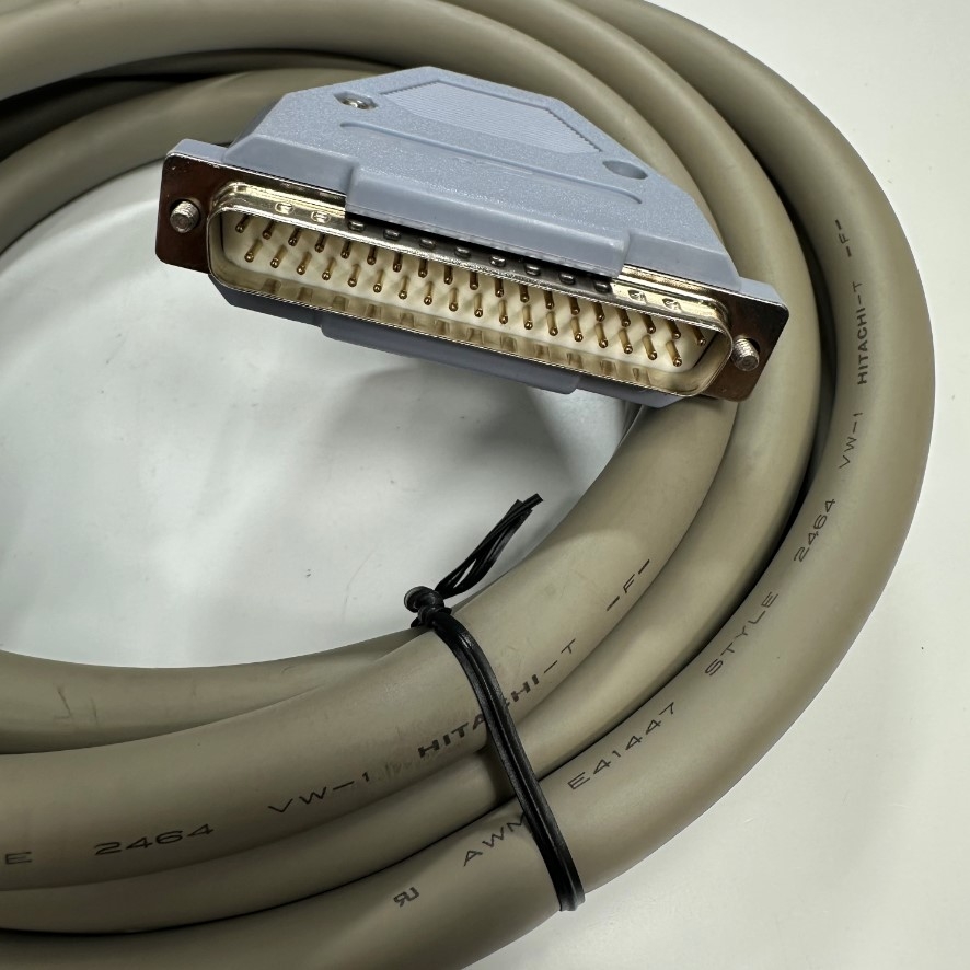 Cáp 2M 6.5ft OEM Thay Thế Airtac F-DSUB37S200 Connector DB37 Pin Male to Female Extension Shielded Cable Hitachi 37 Core x 0.2mm² OD 12.5mm Grey For Airtac industrial Servo Driver Power and Signal I/O Cable