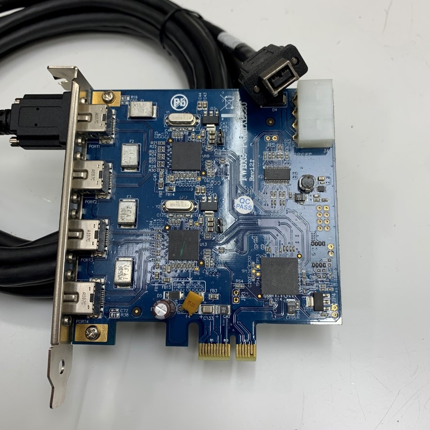 Combo Card FireWire 1394b FWBX2-PCIE1XE220 Technology + Cable 9 Pin FireWire 800 with Locking Screws Dài 4.5M For Industrial Camera and Industrial PC Desktop Computer