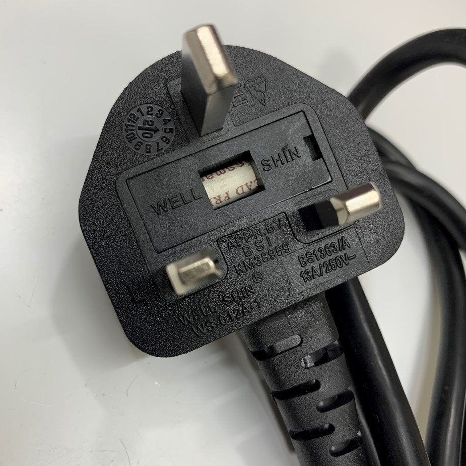 Dây Nguồn CISCO Meraki MA-PWR-CORD-UK 2M (6.5ft) AC Power Cord BS1363A UK to IEC320 C13 10A 250V 18AWG 3x1.0mm² Cable OD 7.2mm in Taiwan