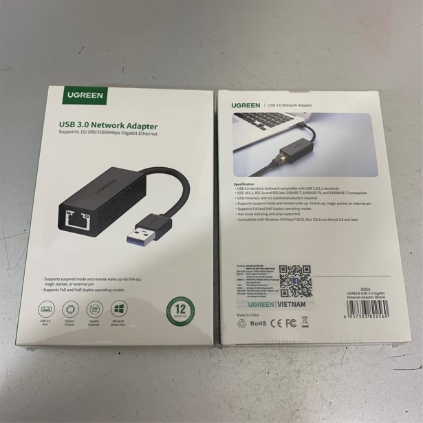 Cáp Chuyển Đổi USB 3.0 to LAN 10/100/1000 Chính Hãng UGREEN 20256 USB 3.0 Gigabit Ethernet Adapter