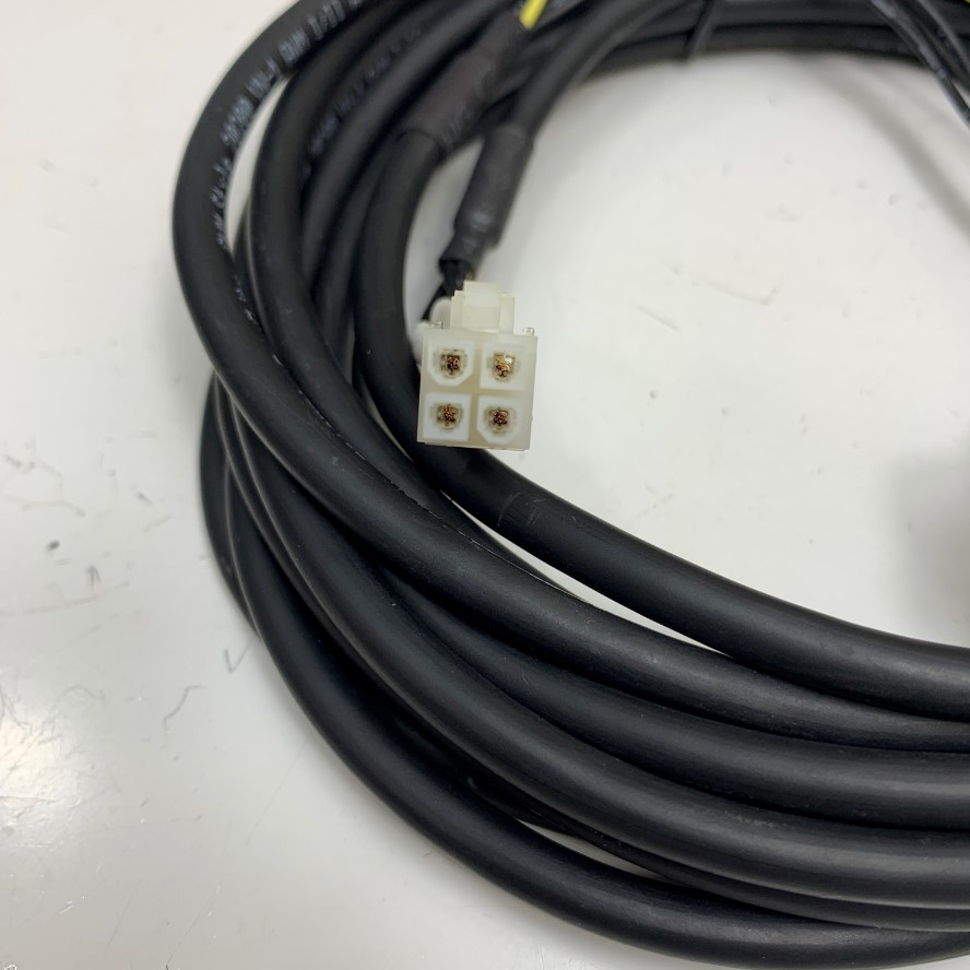 Cáp 4.5M 15ft Servo Motor Power Extension Cable Connector Molex 4 Pin to 4 Core + Connector Strip Gauge 182451 TE For Yaskawa Servo Motor SGMCS