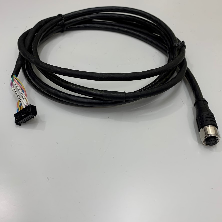 Cáp M12 12 Pin Female ESCHA Power Cable to 18 Pin Dài 2.5M 8ft Part Number: AL-WAKSE12.024-5/S3909 8062493 2263/4100064 Cable Original in Korea