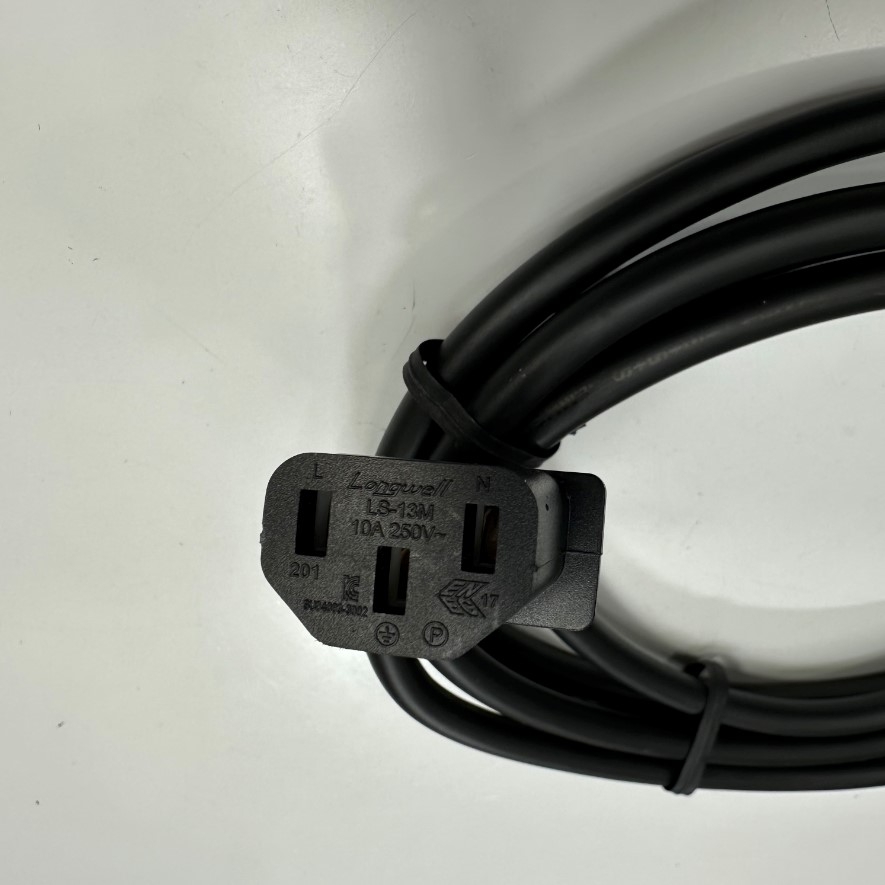 Dây Nguồn 1.8M 6ft Longwell LP-30D LS-13M AC Power Cord NEMA 5-15P to C13 10A 250V 3x0.75mm² UL 18AWG For Industrial Computer, Industrial Network Switch Cisco