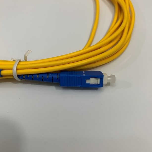 Dây Nhẩy Quang 5M SC to SC UPC Single Mode Fiber Optic OS2 9/125µm Fiber Patch Cable Yellow Cable 3.0mm PVC