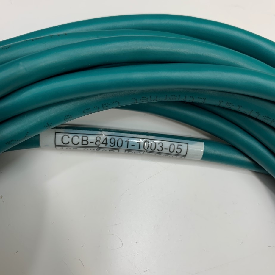 Cáp CCB-84901-1003-05 17Ft Dài 5M Cable Ethernet COGNEX M12 A-Code 8 Pin Male to RJ45 Green Color PVC