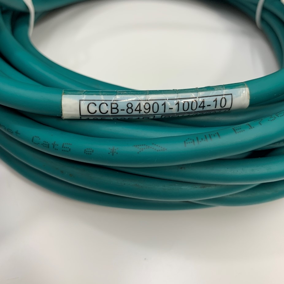 Cáp CCB-84901-1004-10 33Ft Dài 10M Cable Ethernet COGNEX M12 A-Code 8 Pin Male to RJ45 Green Color PVC