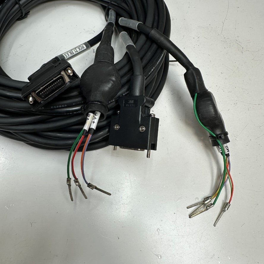 Cáp 4.5M 15ft DB25 Pin Male Cover Shell/Hood Housing Metal to 2 Port MDR 26 Pin Male + Power Cable For Servo Industrial Control Cable
