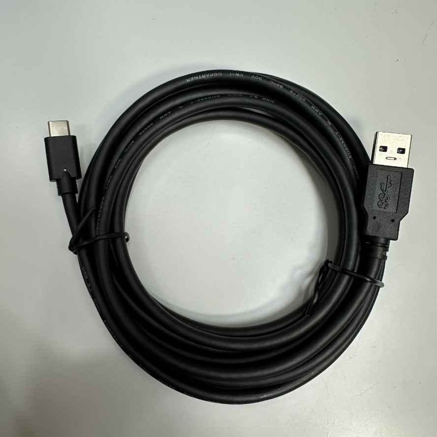 Cáp 3.2M 10.7ft USB 3.0 Male to USB 3.1 Type-C Male Shielded Cable E119932-7 AWM 20276 80°C 30V VW-1 For Industrial Camera, PLC/HMI Communication Type-C Plug Power and Data Transfer 5Gbit/s