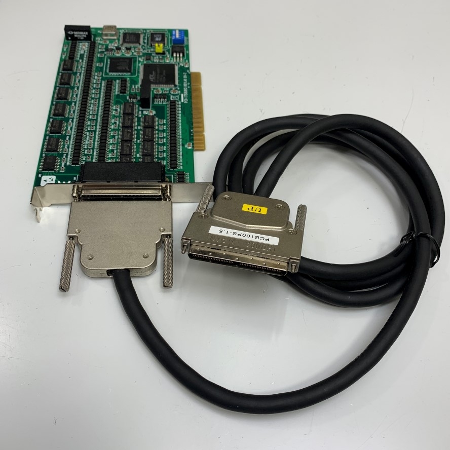 Combo Advantech PCI-1758 Card + Cáp Contec HDRA 100 Pin Male to HDRA 100 Pin Male Connector Pitch 0.8mm with Screws Servo I/O Cable Dài 1.5M