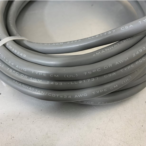 Dây Cáp Hàn Và Đấu Mạch Điều Khiển Tín Hiệu Chống Nhiễu MANHATTAN 24 AWG TYPE 2493 LL91737 4 Core 4x0.34mm² 300V Cable OD 8.5mm Grey Length 1M