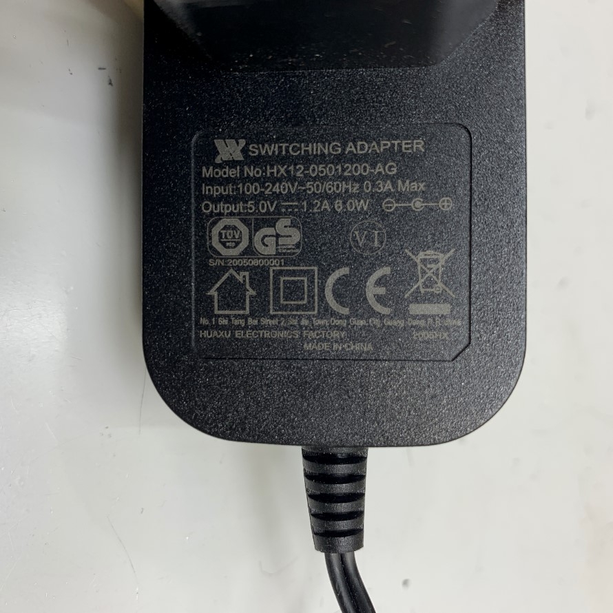 Adapter 5V 1.2A 6W HUAXU HX12-0501200-AG Connector Tip Size 5.5mm x 2.5mm For Ethernet Media Converter Network, Điện thoại IP Phone Yealink, IP Phones Grandstream