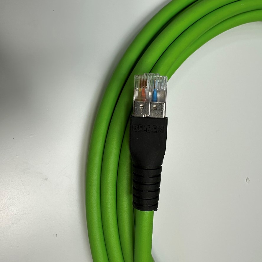 Cáp 5M 17ft Datalogic CAB-ETH-M05 M12-IP67 Cable M12 4 Pin D-Code Male to RJ45 Cable Ethernet Industrial