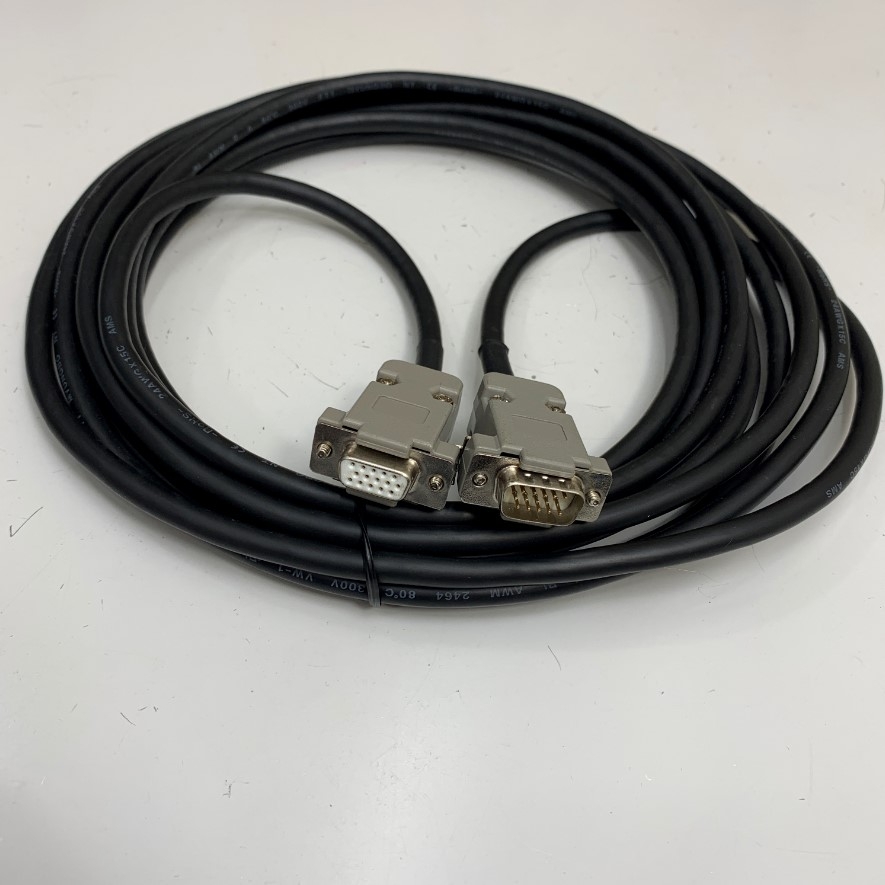 Cáp 5M 17ft Heidenhain 1387 Encoder Cable HD 15 Pin D-Sub VGA Male to Female Connector For Nối Dài Tín Hiệu Cáp Thang Máy Heidenhain 1387 Encoder Step Elevator Rotary Cable