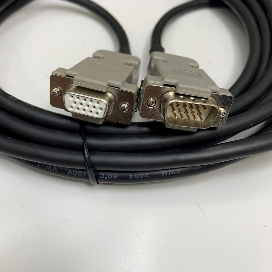 Cáp 5M 17ft Heidenhain 1387 Encoder Cable HD 15 Pin D-Sub VGA Male to Female Connector For Nối Dài Tín Hiệu Cáp Thang Máy Heidenhain 1387 Encoder Step Elevator Rotary Cable