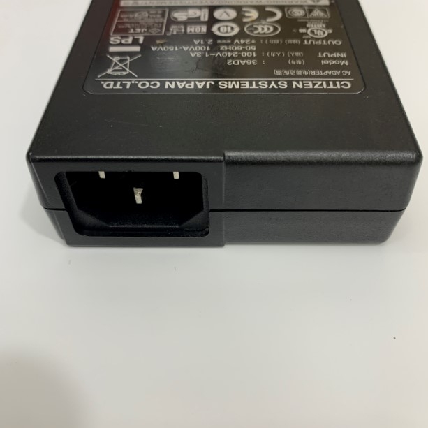 Adapter 24V 2.1A CITIZEN 36AD2 SYSTEMS JAPAN Connector Size 3 Pin Mini Din 10mm For POS Printer Bixolon SRP-350Plus II
