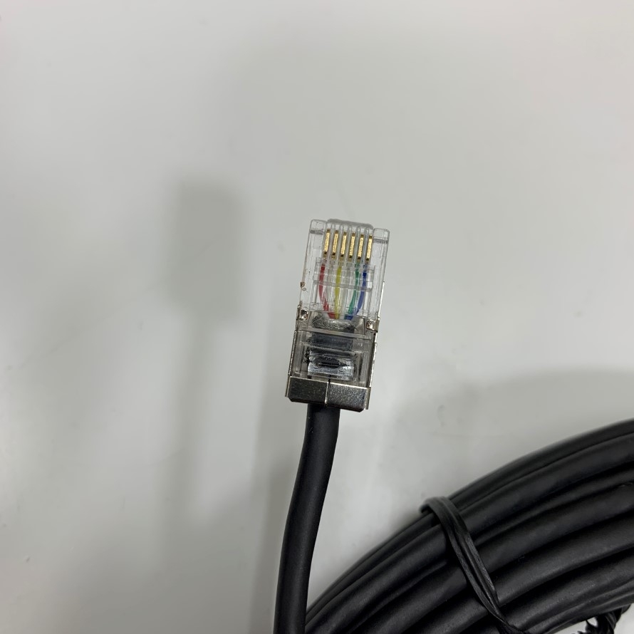 Cáp RJ12 6P6C 6 Pin jack Male to Male Cable Straight Shielded Black Dài 13M 43ft For Polycom Studio Community Expansion microphones