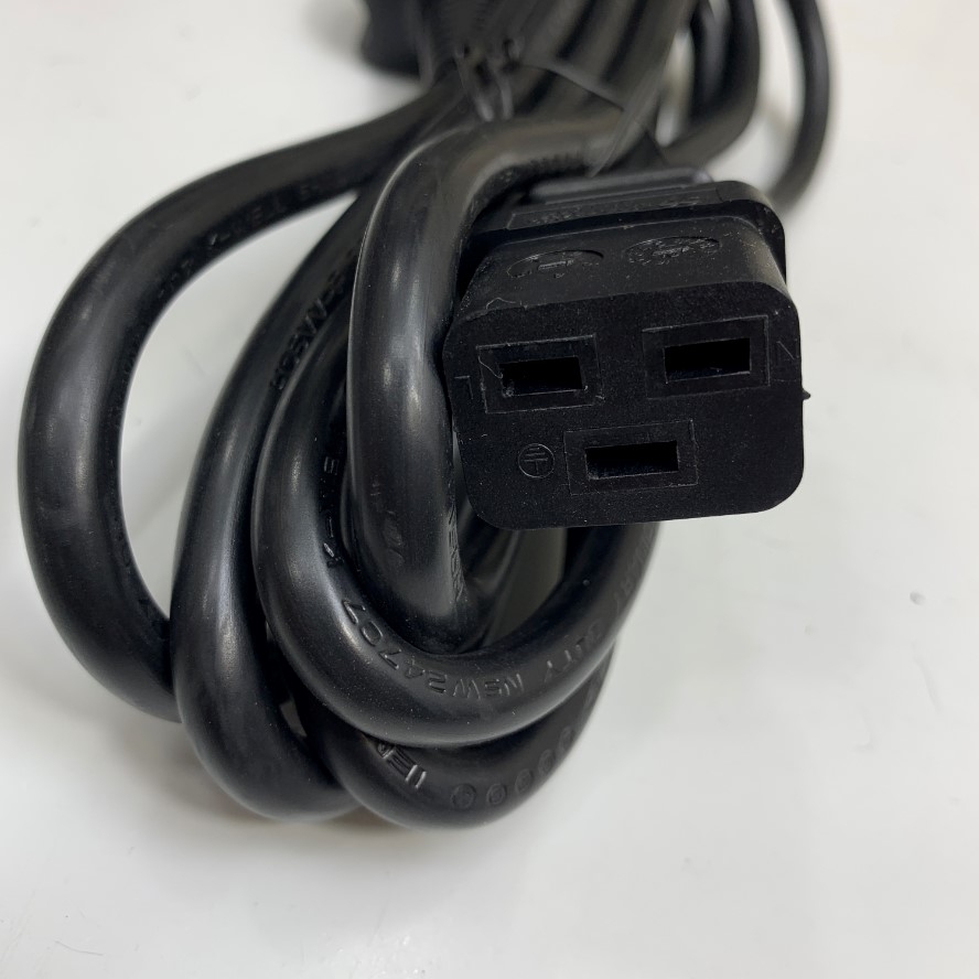 Dây Nguồn Máy Chủ Dài 2.5M 8.3ft Server Dell EMC Well Shin AC Power Cord Cable UK BS1363 to C19 Fused 13A 16A 250V 16AWG 3x1.5mm² 105°C UL CSA OD 8.5mm For Network Equipment Rack PDU UPS APC
