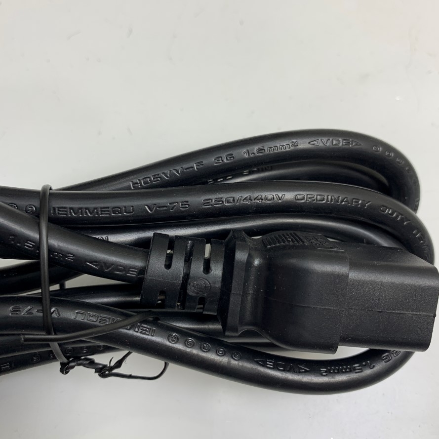 Dây Nguồn Máy Chủ Dài 2.5M 8.3ft Server Dell EMC Well Shin AC Power Cord Cable UK BS1363 to C19 Fused 13A 16A 250V 16AWG 3x1.5mm² 105°C UL CSA OD 8.5mm For Network Equipment Rack PDU UPS APC
