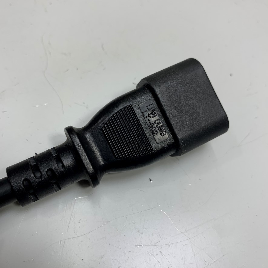 Dây Nguồn E121791 Lian Dung PN: 038-003-998 Dài 2M 6.5ft AC Power Cord IEC C13 to C14 10A 250V 16AWG 3x1.31mm² 105°C UL CSA Cable OD 8.0mm For Server Rack Network Cabinet Jumper Power Cord