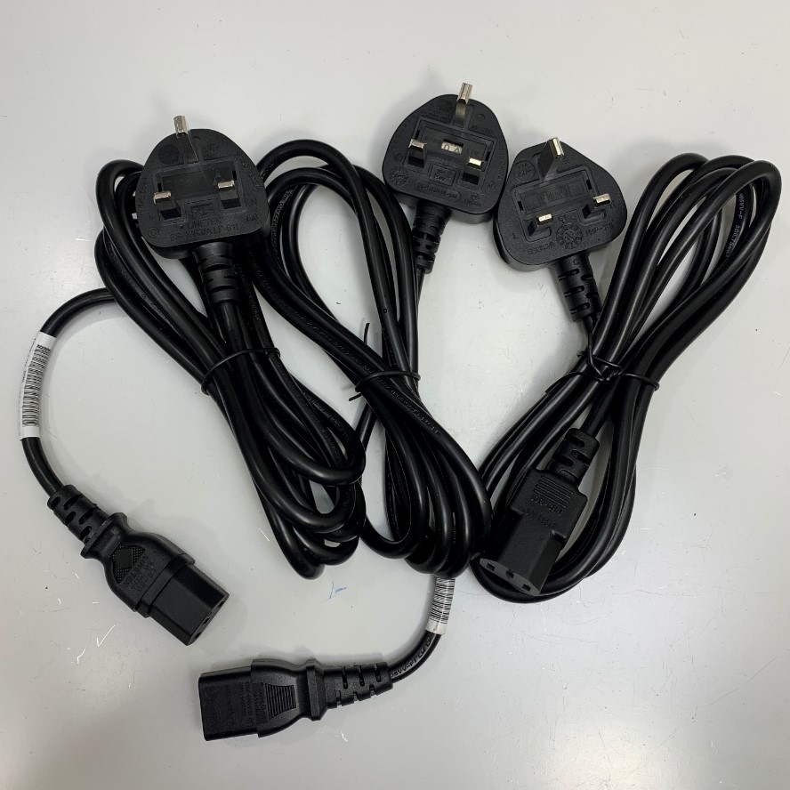 Dây Nguồn UK Plug to C13 Power Cord 10A Fused Dài 1.8M 6ft 10A 250V 18AWG 3x0.75mm² H05VV-F Cable Black OD 6.8mm For Cisco AC Power Cord and Industrial PC Desktop Computer