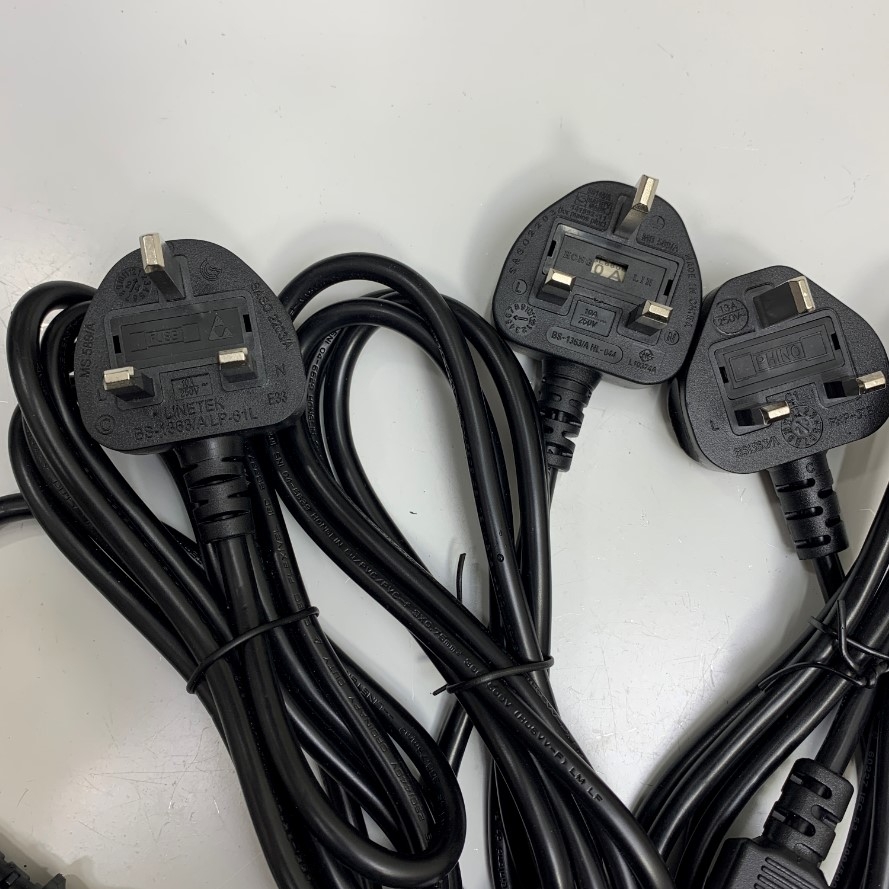 Dây Nguồn UK Plug to C13 Power Cord 10A Fused Dài 1.8M 6ft 10A 250V 18AWG 3x0.75mm² H05VV-F Cable Black OD 6.8mm For Cisco AC Power Cord and Industrial PC Desktop Computer