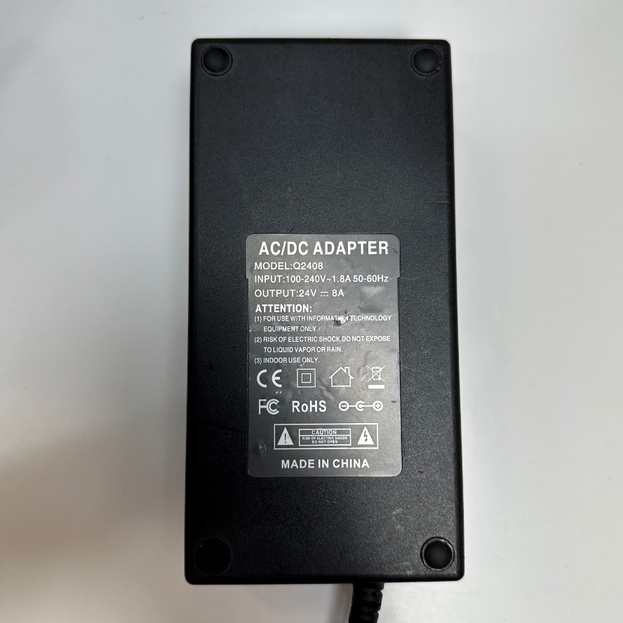 Adapter 24V 8A Q2408 Connector Tip Size 4 Pin XLR Male NC4MX For Hệ Thống Đèn Led Thông Minh