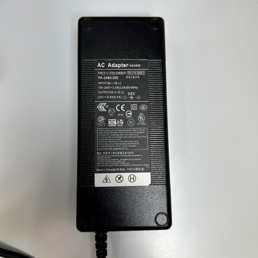 Adapter 24V 8.5A PA-2480-200 Connector Tip Size 4 Pin XLR Male NC4MX For Hệ Thống Đèn Led Thông Minh
