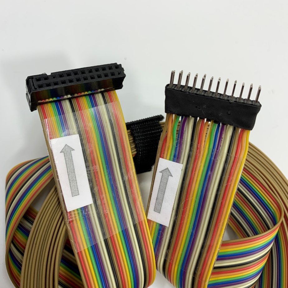 Cáp Flat Ribbon Rainbow Cable 13Ft Dài 4M FC-FD IDC 24 Pin 2.54mm Male to Female 26AWG 105°C 300V