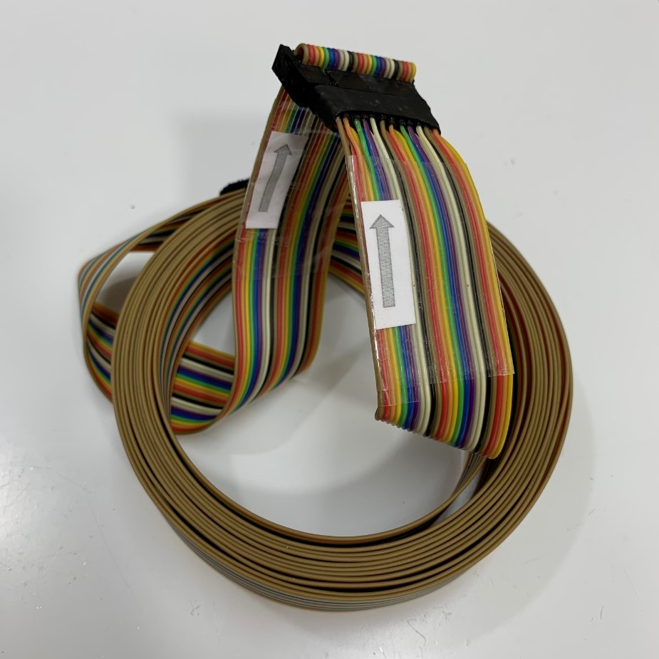 Cáp Flat Ribbon Rainbow Cable 13Ft Dài 4M FC-FD IDC 24 Pin 2.54mm Male to Female 26AWG 105°C 300V