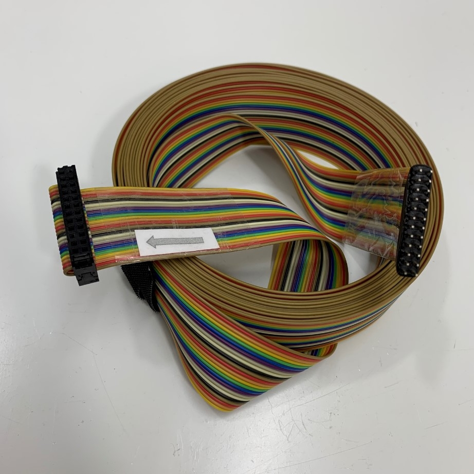 Cáp Flat Ribbon Rainbow Cable 13Ft Dài 4M FC-FD IDC 24 Pin 2.54mm Male to Female 26AWG 105°C 300V