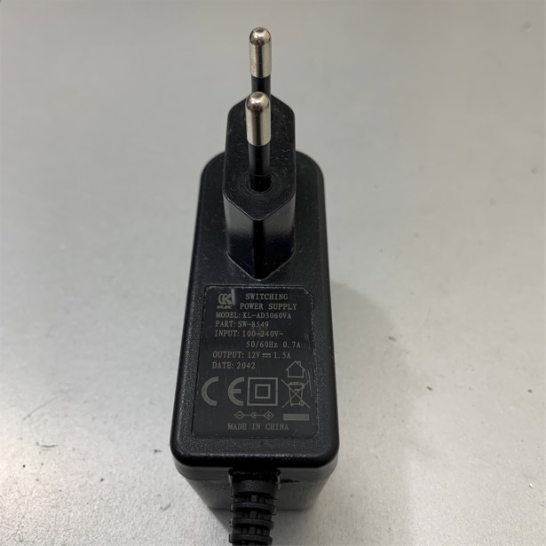 Adapter 12V 1.5A KLEC KL-AD3060VA Connector Size 5.5mm x 2.1mm