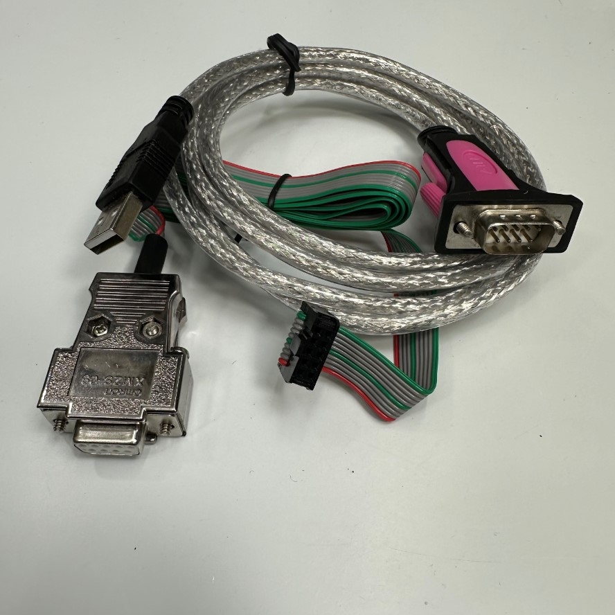Cáp 3M 10ft USB FTDI Chip Serial Adapter Cable 10 Pin IDC Female 2.54mm Rainbow to RS232 DB9 Female Metal For Đồng Hồ Đo Lực Digital Force Gauges IMADA, Algol Handy Digital Force Gauge HF Series